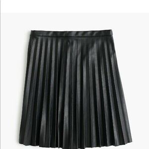 J. Crew Leather Pleated Skirt